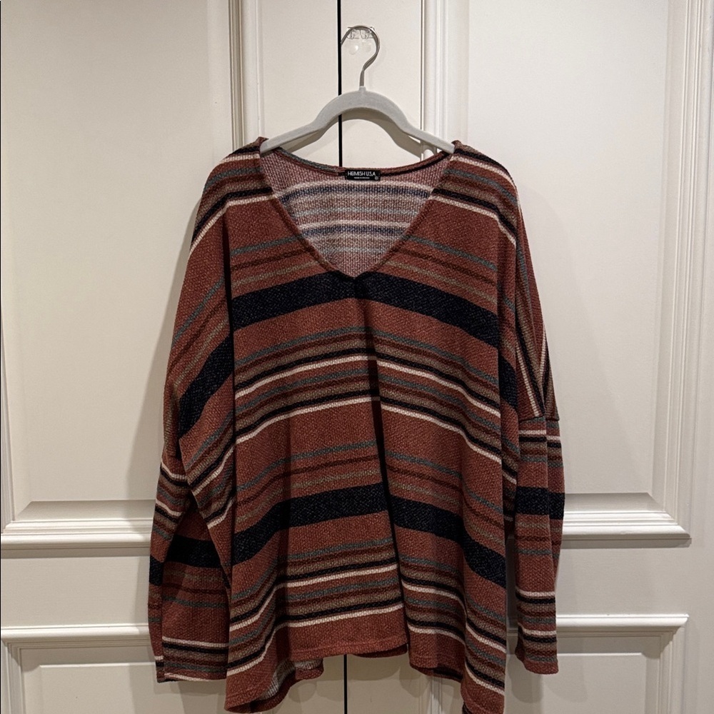 Heimish Cozy & Comfy Lightweight Multicolor V-Neck Sweater-2XL-NWOT